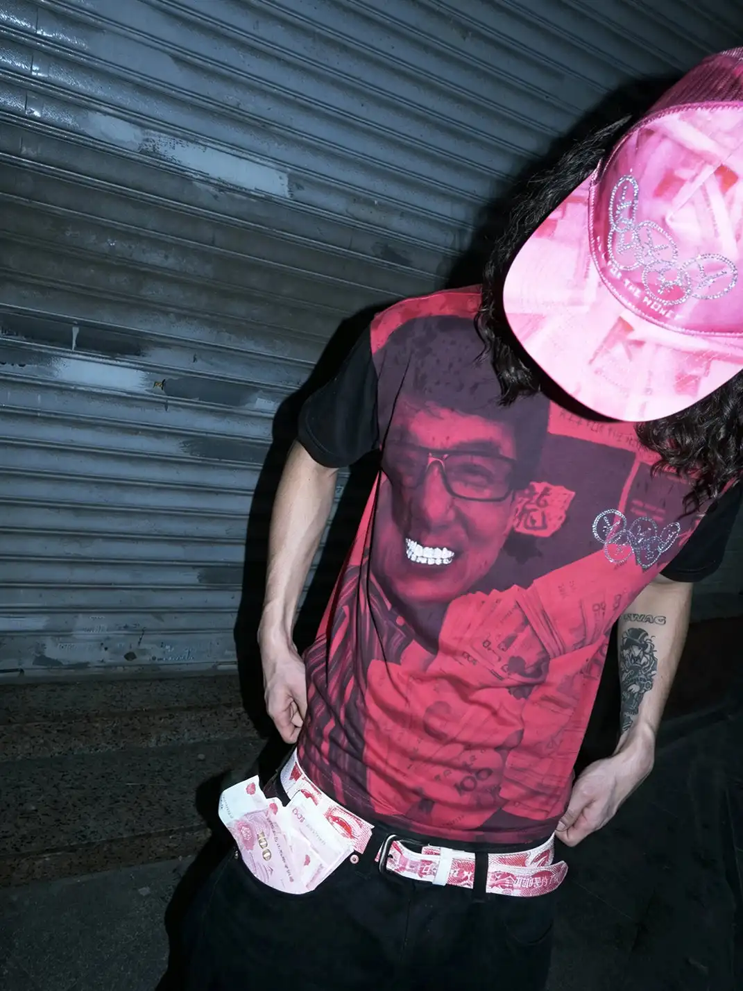 Feex(u) | All-Over Rhinestone Flat Brim Baseball Cap