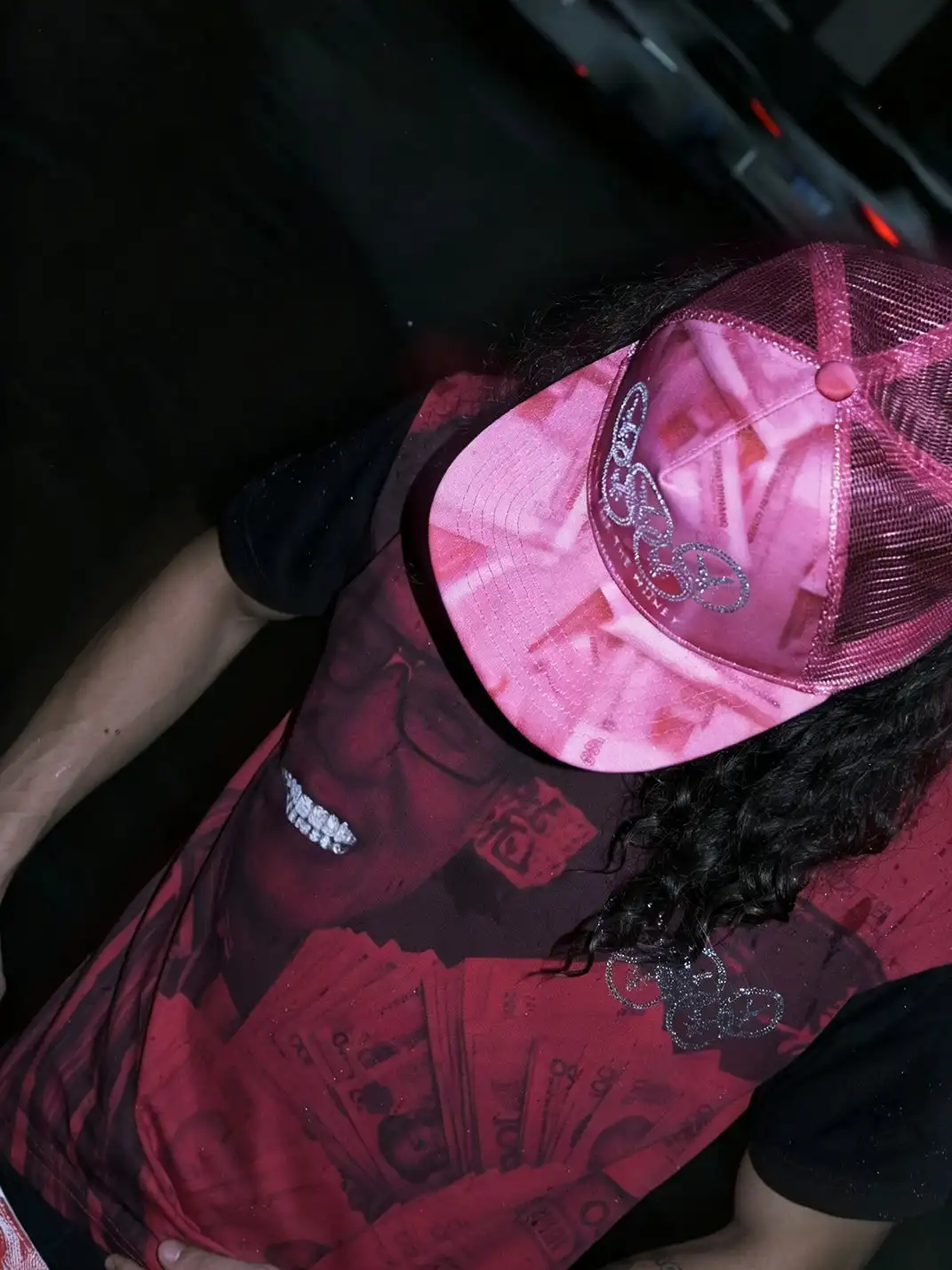 Feex(u) | All-Over Rhinestone Flat Brim Baseball Cap