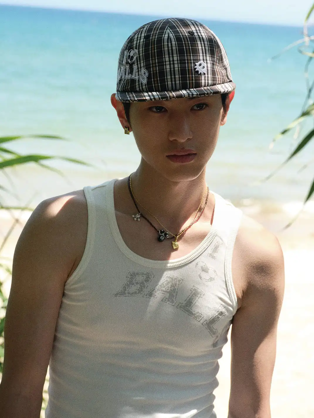FOMULO | Neutral Embroidery Flat Brim Hat