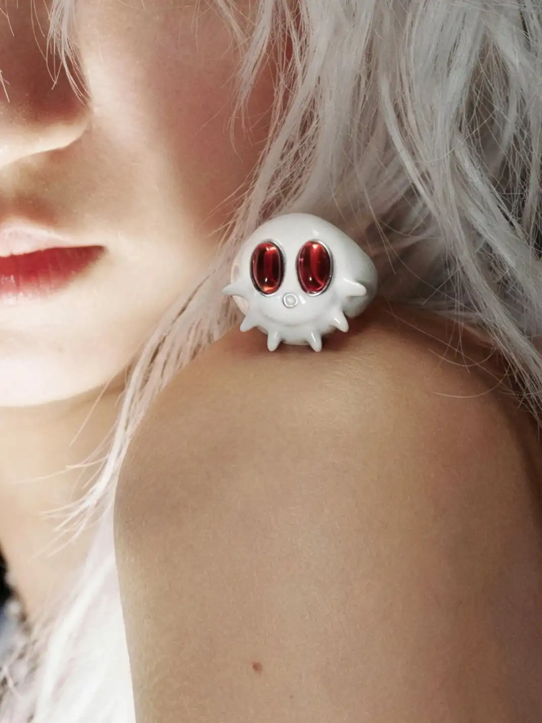 FOMULO | Pufferfish Sea Monster Ghost Baby Zircon Ring