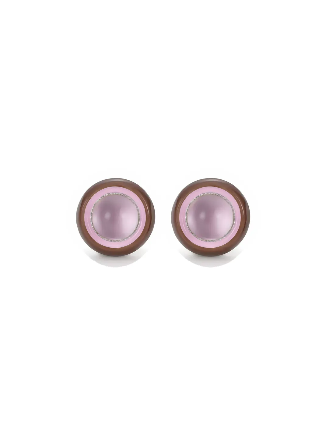 FOMULO | White Crystal Traffic Light Earrings