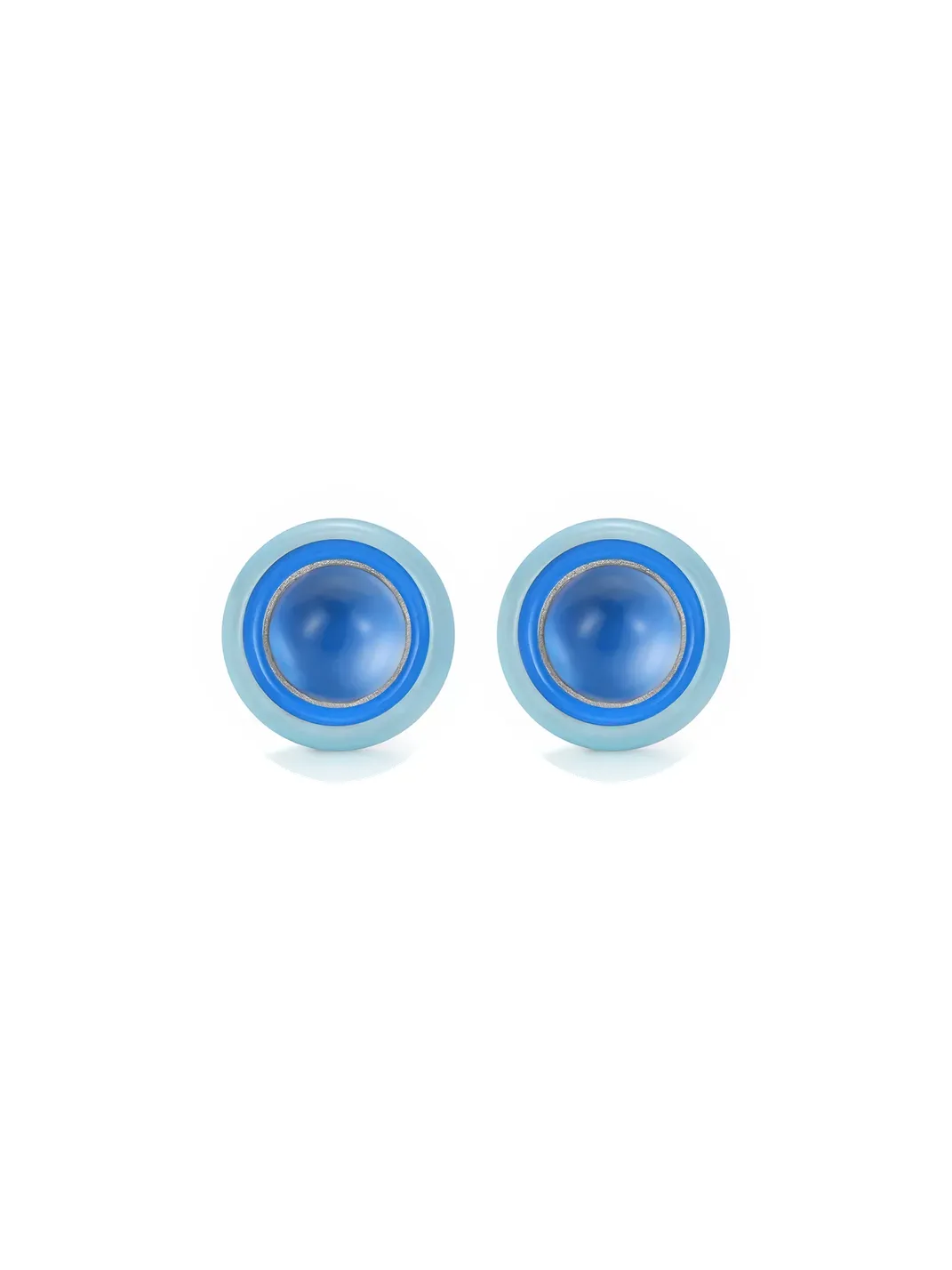 FOMULO | White Crystal Traffic Light Earrings