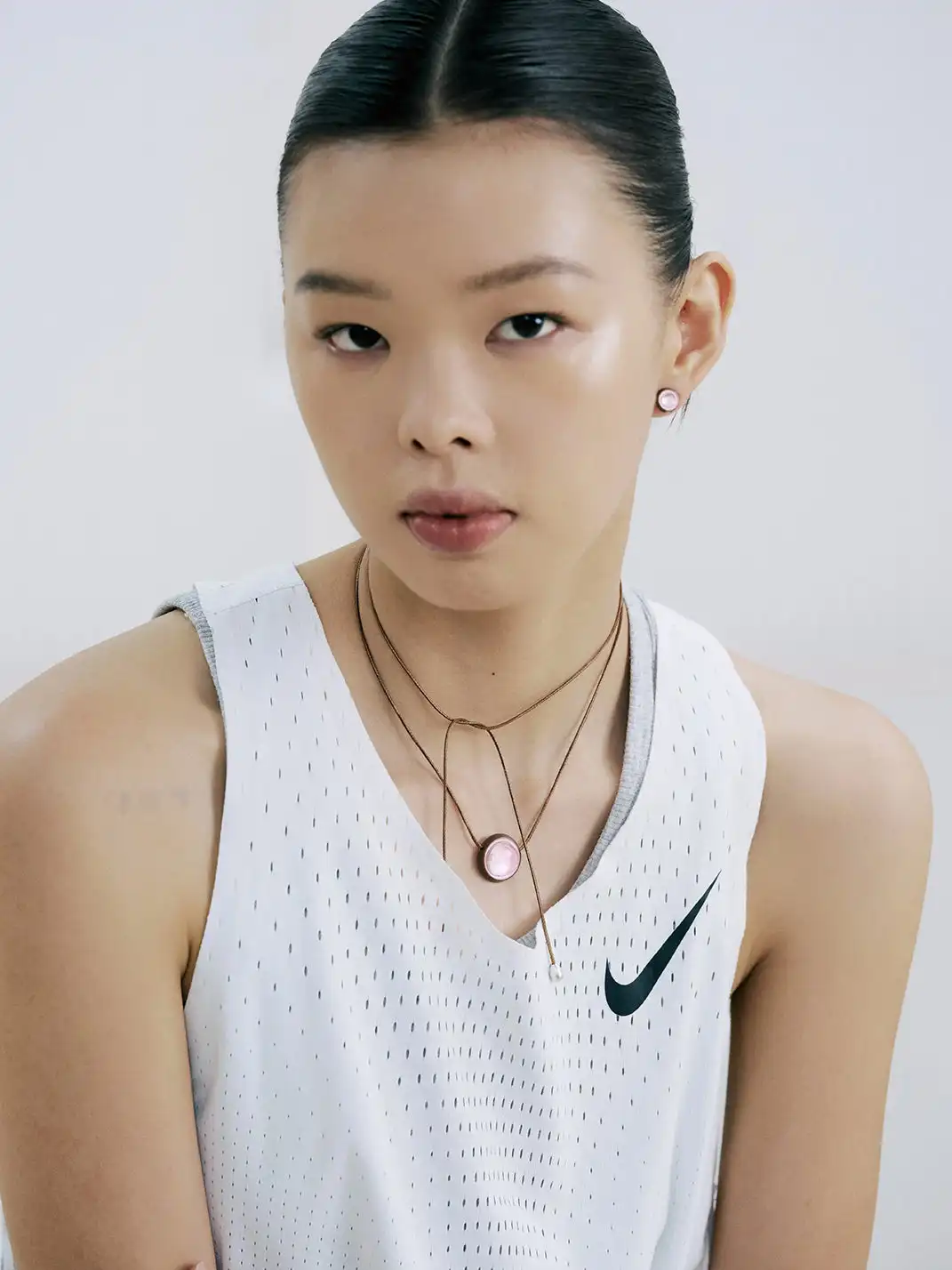 FOMULO | White Crystal Traffic Light Earrings