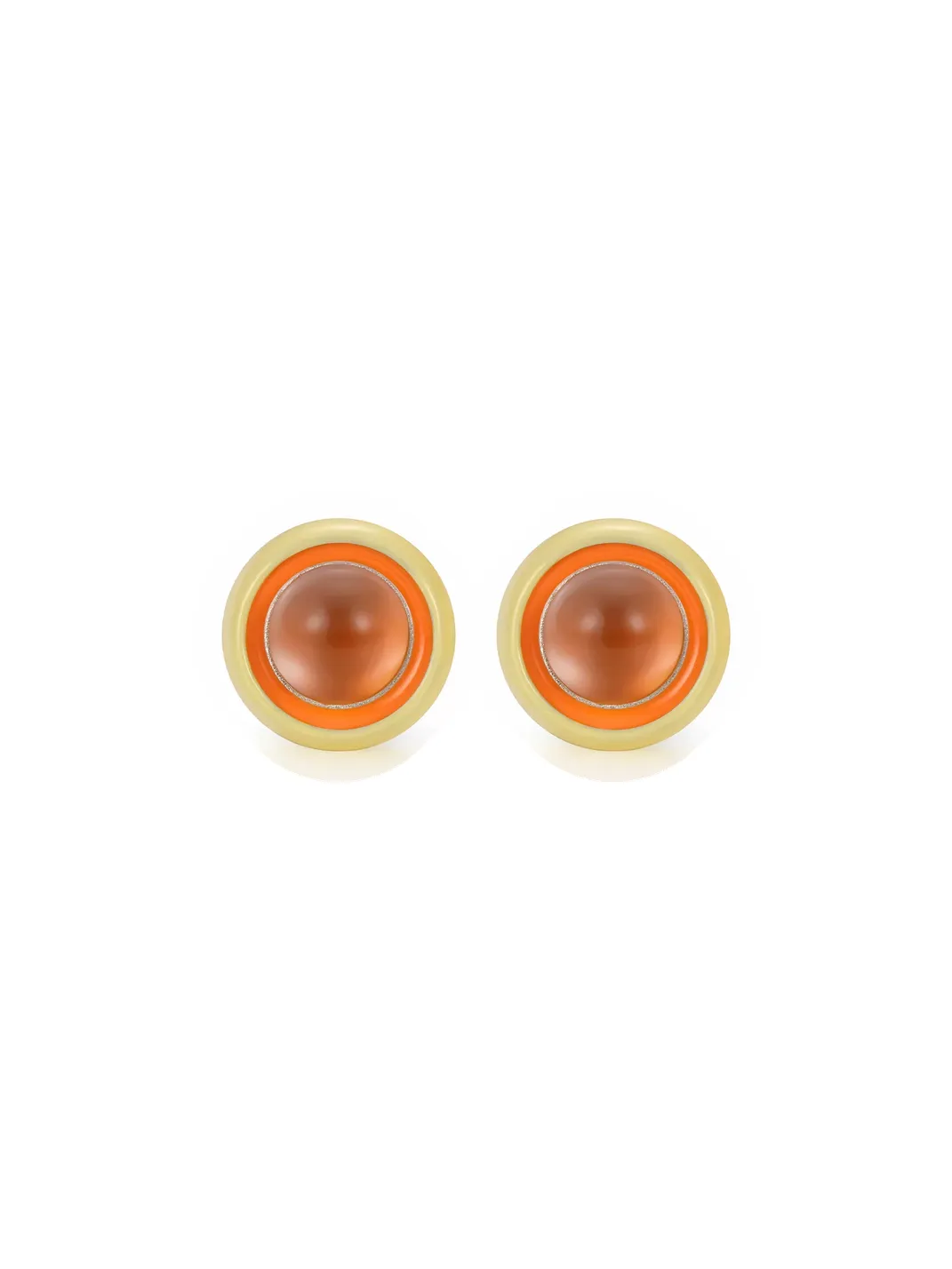 FOMULO | White Crystal Traffic Light Earrings