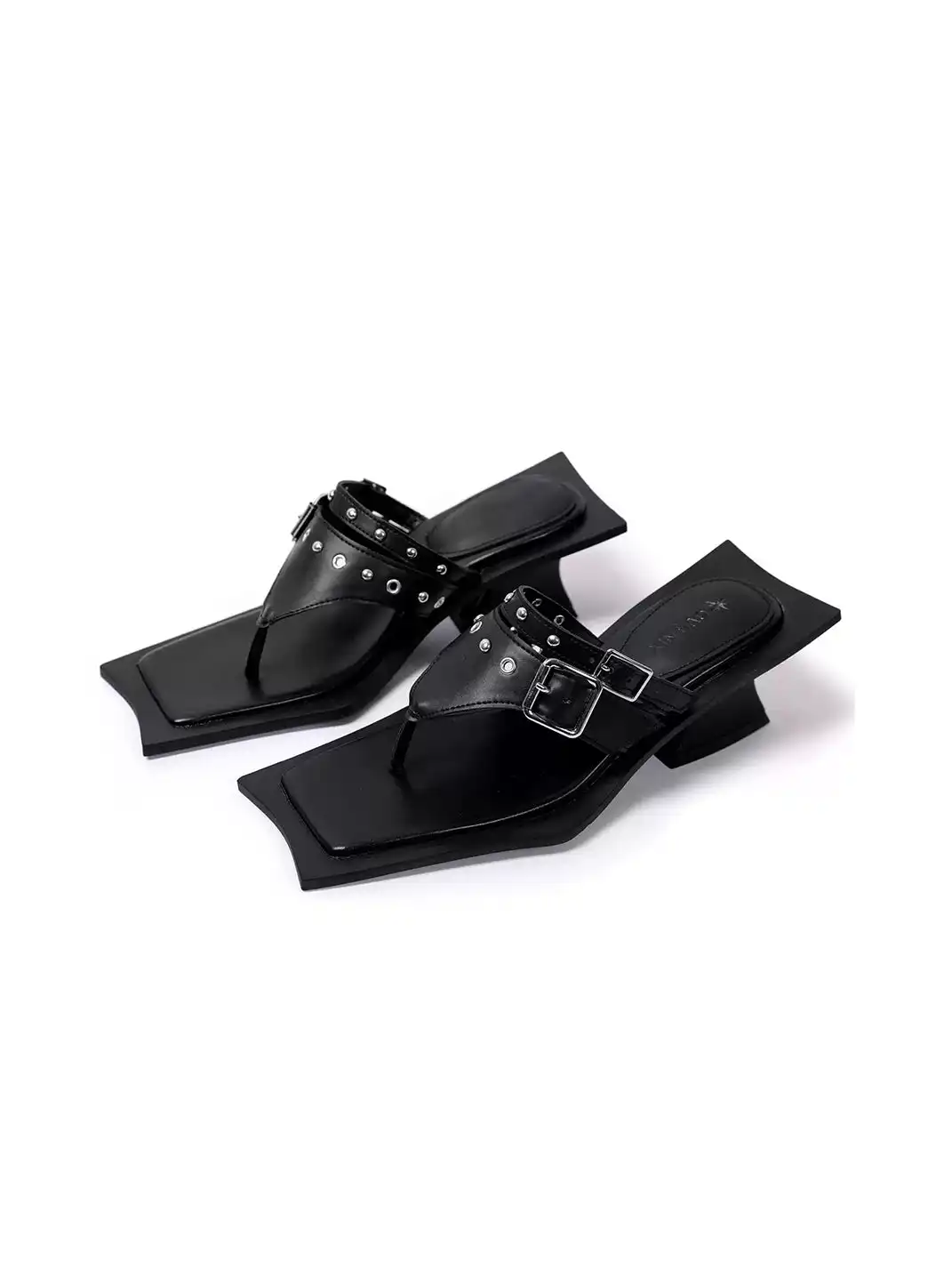 PINJIAHUI | Square Toe Thong High Heels