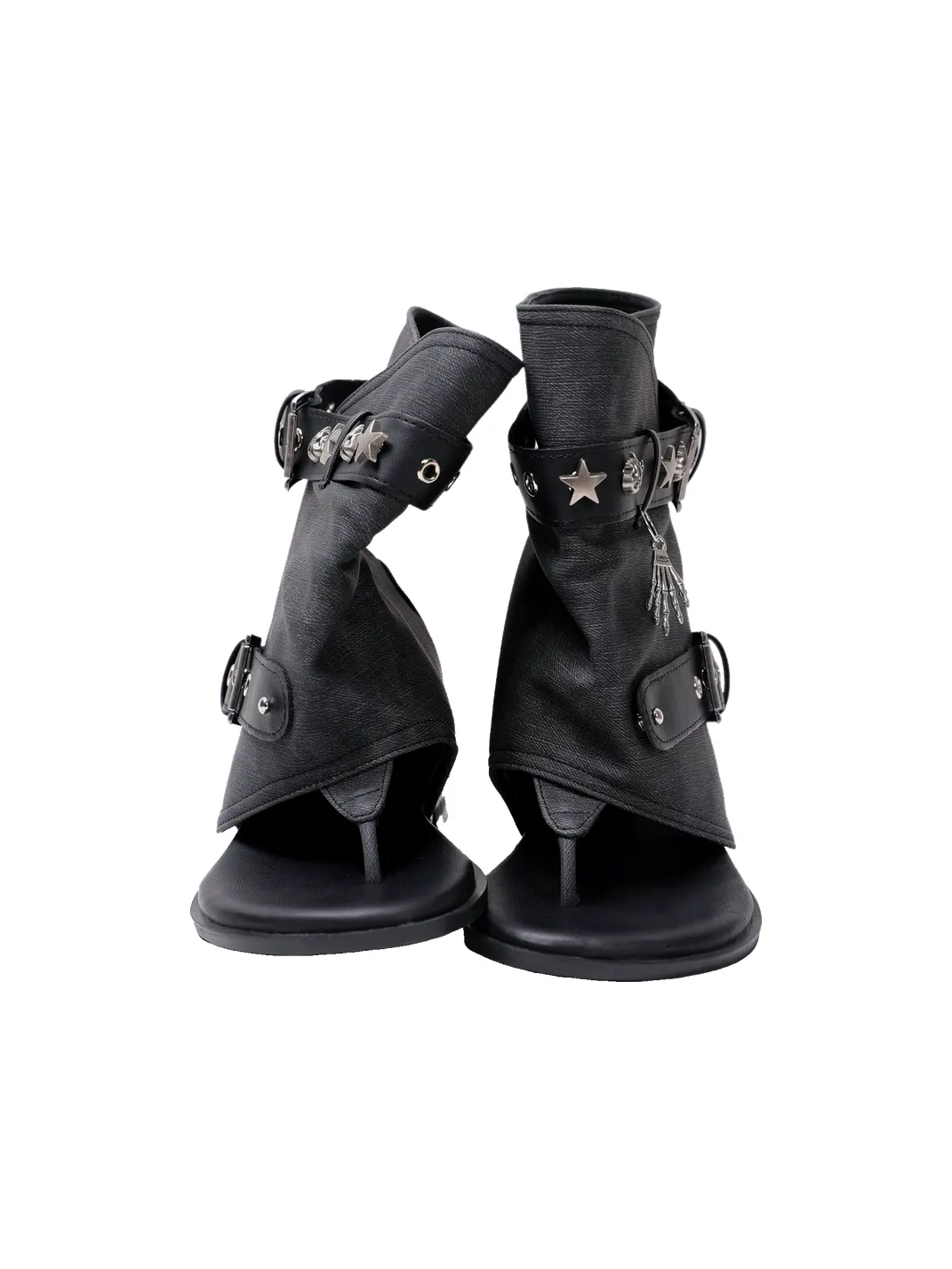 PINJIAHUI | Thong Denim Ankle Sandal Boots