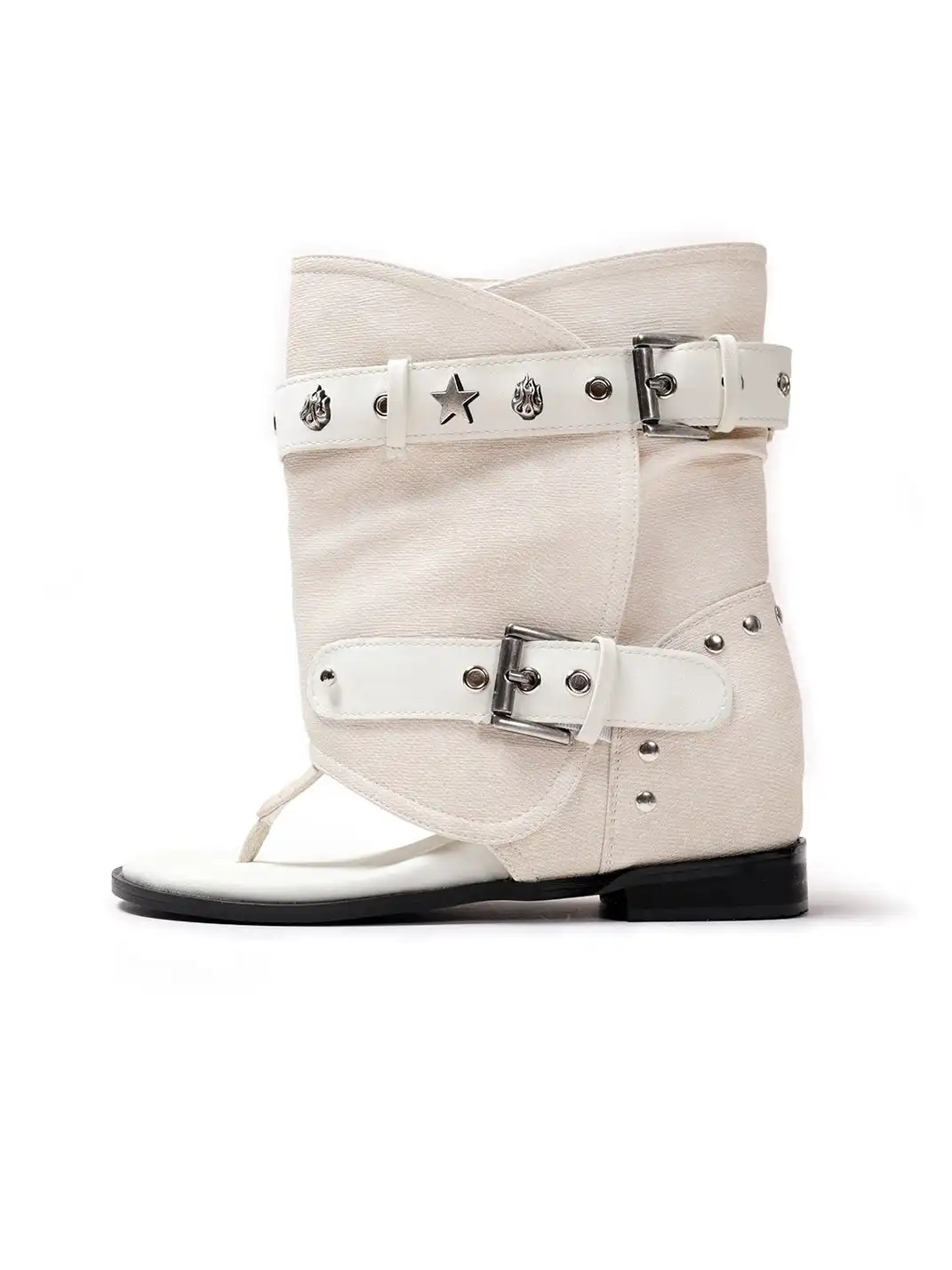 PINJIAHUI | Thong Denim Ankle Sandal Boots