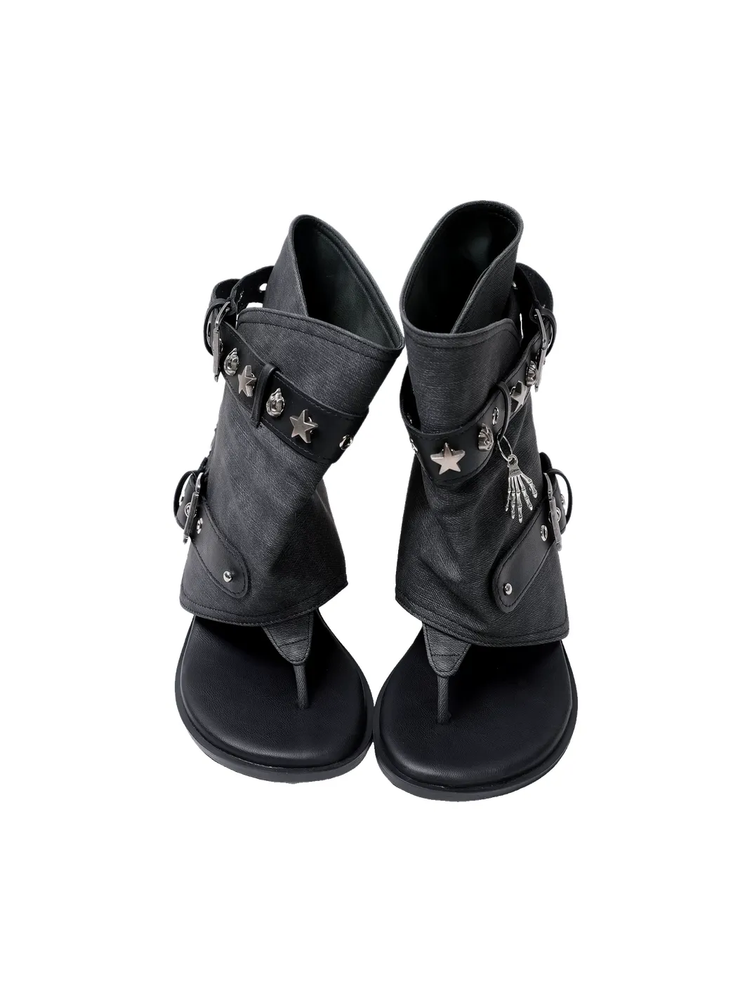 PINJIAHUI | Thong Denim Ankle Sandal Boots