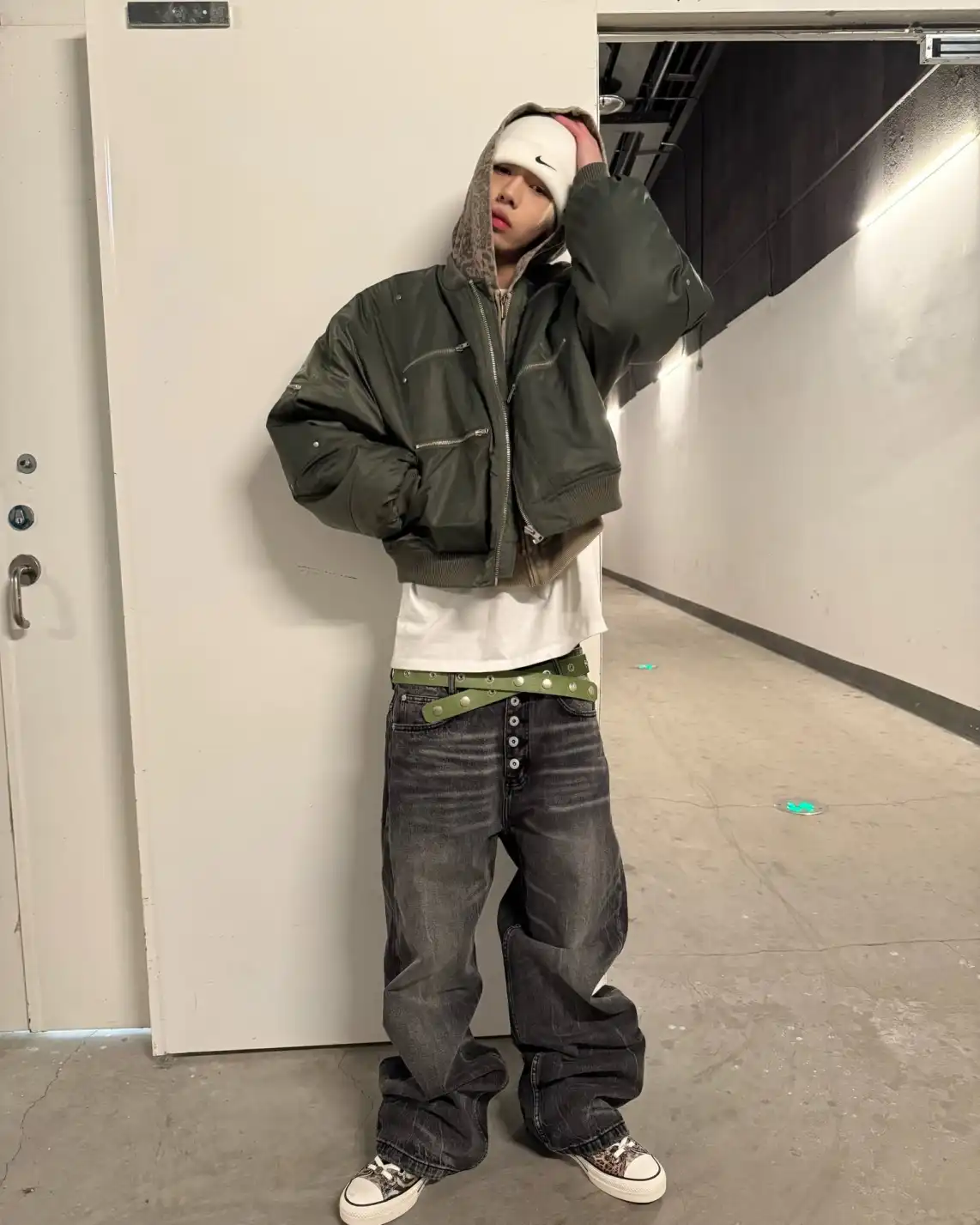 Reality is just a construct waiting to be broken. Wear the distortion with Rebel Wave. Breach the firewall at PSYLOS1.COM REBEL WAVE | Green 'SØL' Snap Button Belt #CyberPunk #Streetwear #GlitchCore #RebelWave (3/4)