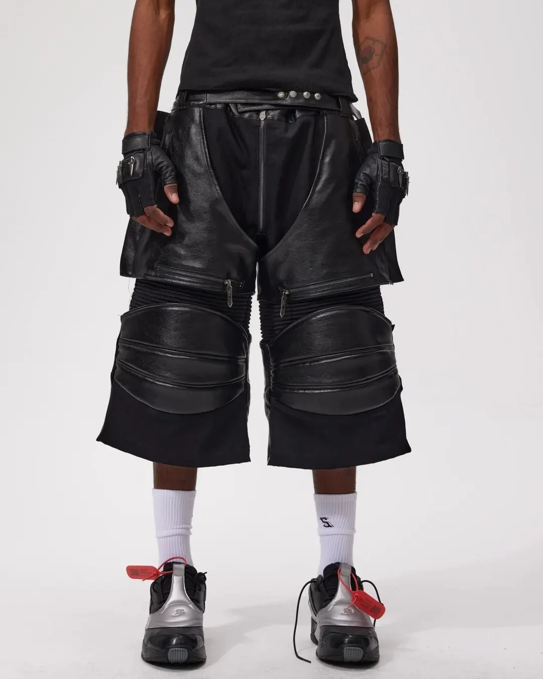 Structure meets chaos. 馃彺 The Void-Sector Armored Shorts redefine the silhouette with heavy ribbed plating, modular zippers, and industrial hardware. A glitch in the simulation designed for those who walk the edge of reality. 鈿欙笍 Link in bio to acquire. #fourth3ex #techwear #avantgardefashion #cyberpunk #darkwear #postapocalyptic (1/8)