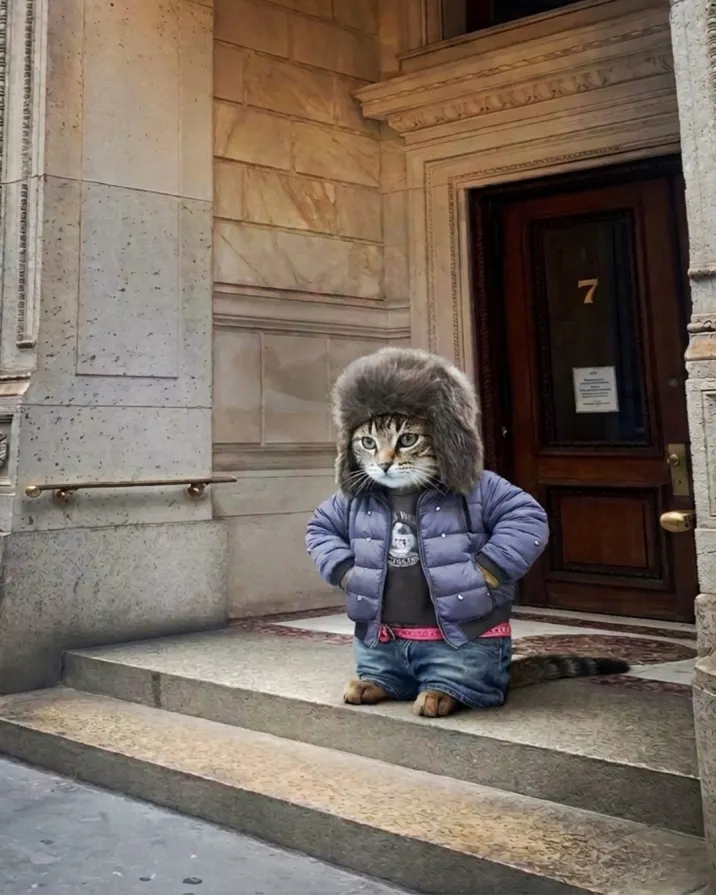 Dressed for a life I wasn’t invited to.📸 Link in bio #psylos1 #newdrops #catlife #autumn (4/4)