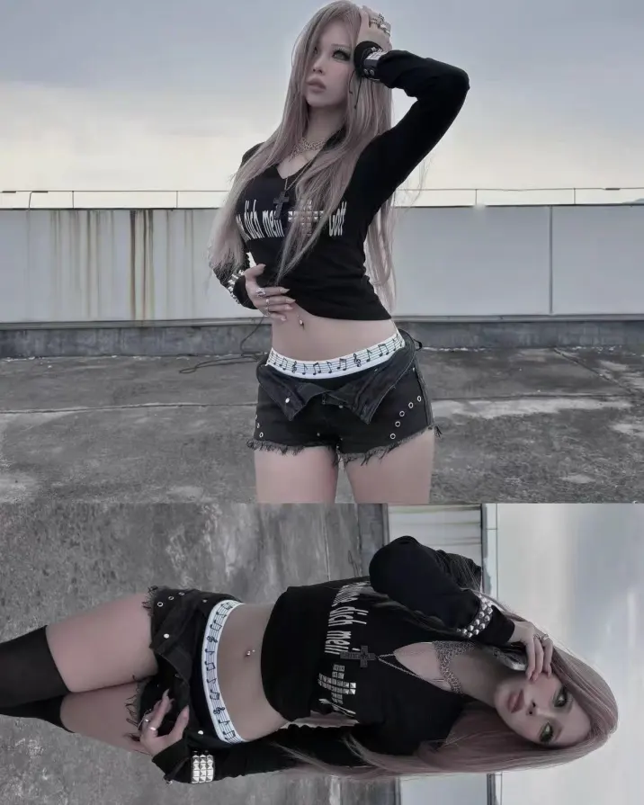 Chrome on the throat. Static in the air. Pray to the noise you make. PSYLOS1 | Mein Gott Studded Crop Top Shop now at psylos1.com #gothcore #industrialfashion #darkwear #nightaesthetic (3/4)