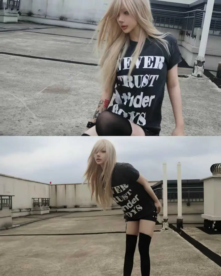 Cute enough to stare. Wrong enough to touch. 99CLUB Available at psylos1.com #99club #psylos1 #grungegirl #altstreetwear (2/5)