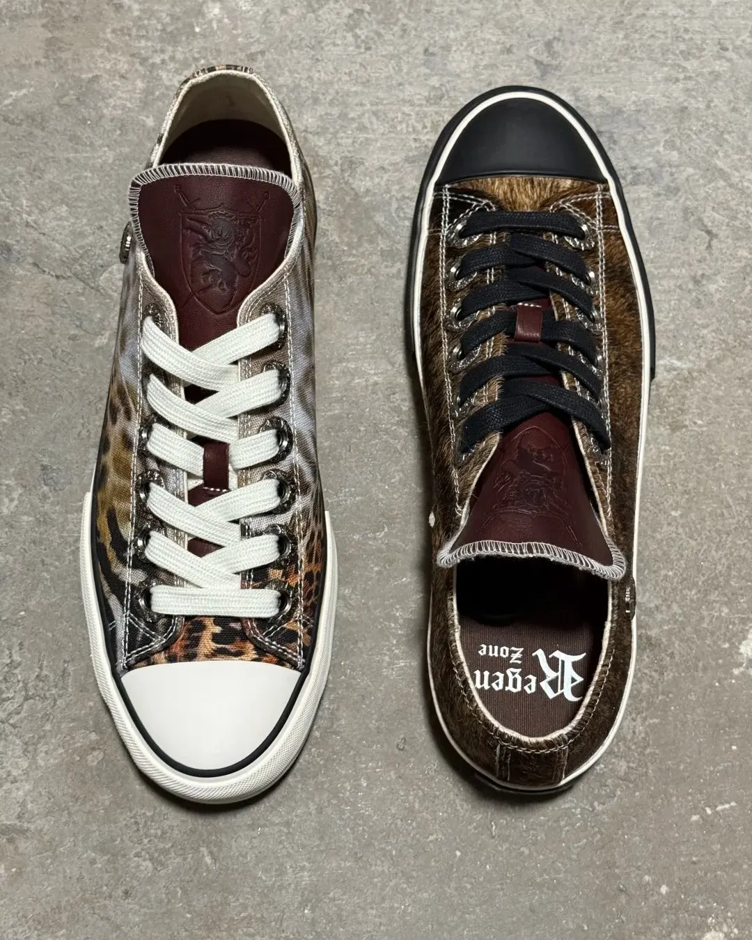 Normality is a glitch in the simulation. Break the algorithm with chrome-dipped armor. Secure your loadout at PSYLOS1.COM REGEN ZONE | Leopard Print Gradient Retro Canvas Shoes #CyberY2K #DarkWear #AvantGarde #Futurism #psylos1 (2/4)