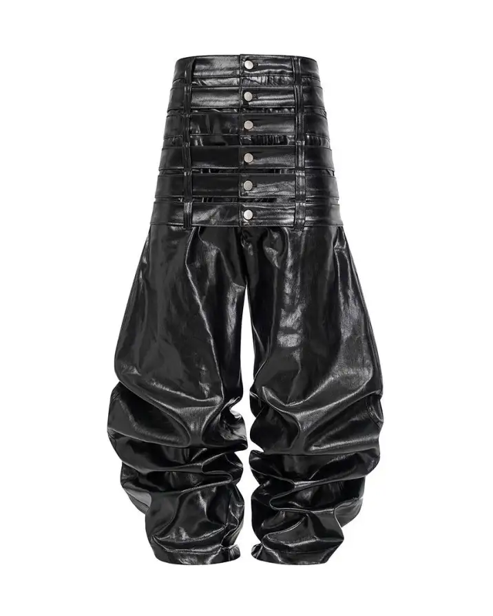 One waist wasn’t enough. Reality wasn’t either. Dress like you reject the default setting. 📸 @iamjulezjsmith Tap in psylos1.com REBEL WAVE | Multi-Waist Coated Biker Pants #Rebelwave #psylos1 #BikerPants #RejectNormal #StyleMutant #AvantGarde (6/6)