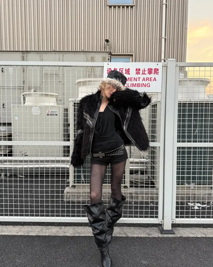 Fur on the outside. Teeth underneath. Dress like you bite back. REBEL WAVE Shop now at psylos1.com #rebelwave #psylos1 #darkfashion #streetavantgarde (7/7)