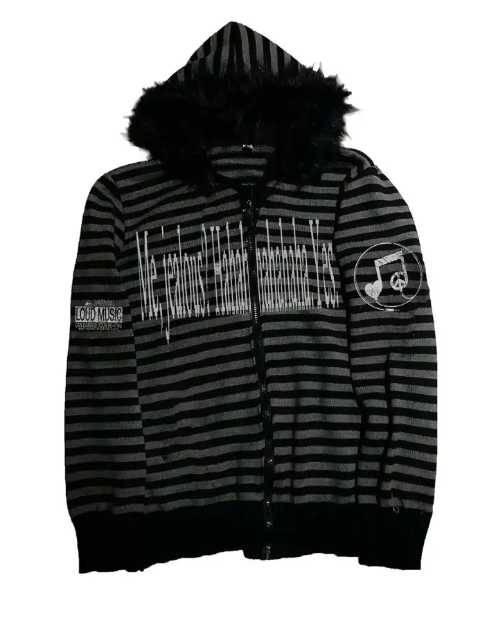 Glitch in the system. Noise in the dark. Break the simulation loop. PAIKI | Faux Fur Collar Knit Hoodie Shop now at PSYLOS1.COM #cybergrunge #streetwear #darkaesthetic #nightcore #edgyfashion (4/4)