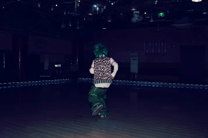 REBEL WAVE green liquid leather wide-leg pants. In an endless ski mask and Comme des Garçons Homme tank top. #ootd #outfit #fyp #commedesgarçons #streetwear (10/10)
