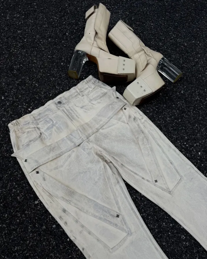 Static noise in the simulation. Strapped denim for the underground. Enter the loop at PSYLOS1.COM Disark #SubversiveBasics #CyberY2K #AvantGarde #Disark #TechWear (4/9)