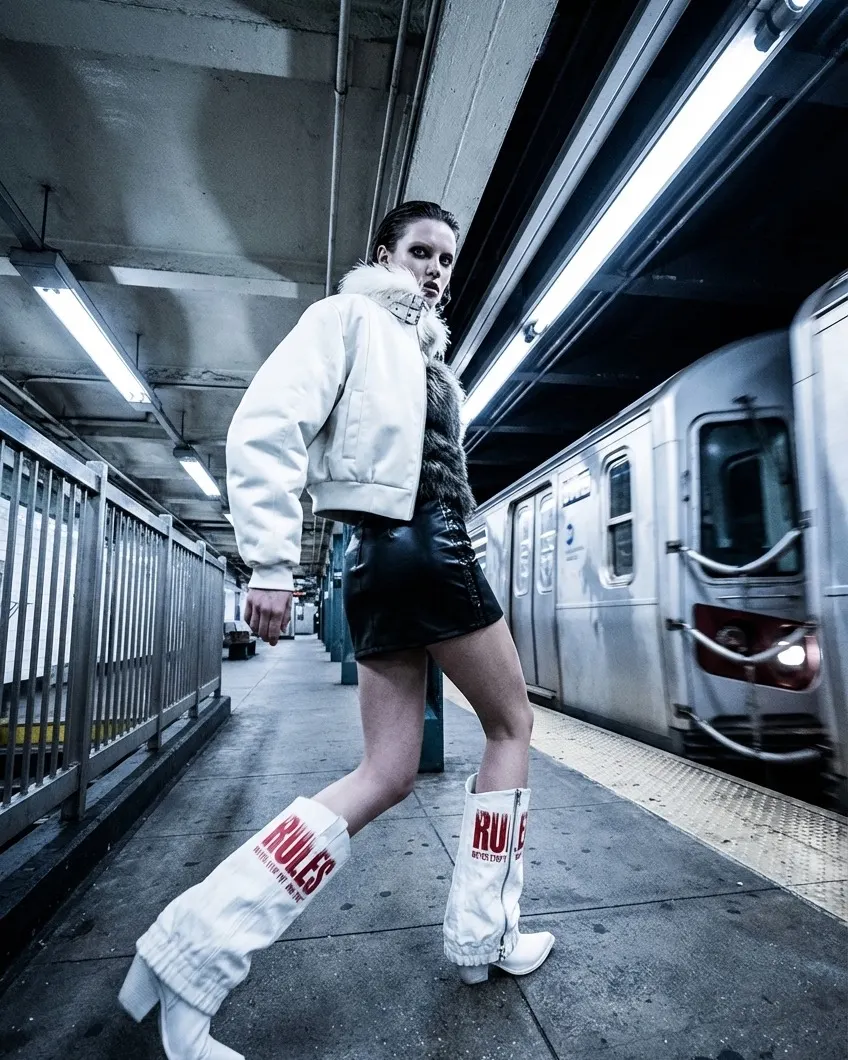Clinical light, feral pulse. A sterile room made unsafe by style. Own the edge at psylos1.com REBEL WAVE #REBELWAVE #psylos1 #cybergrunge #futurefashion #darkstyle (5/6)