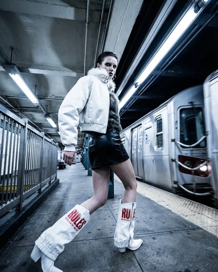 Clinical light, feral pulse. A sterile room made unsafe by style. Own the edge at psylos1.com REBEL WAVE #REBELWAVE #psylos1 #cybergrunge #futurefashion #darkstyle (5/6)