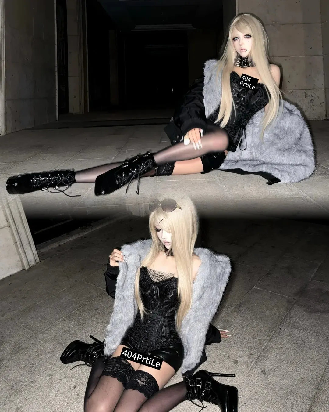 Mirror repeats. Identity fractures. Stars don’t guide — they judge. Dark Christmas Sale Now Live. Search PAIKI at PSYLOS1.COM #cybergrunge #darkstreetwear #altgirl #nightcore #edgyfashion (2/5)