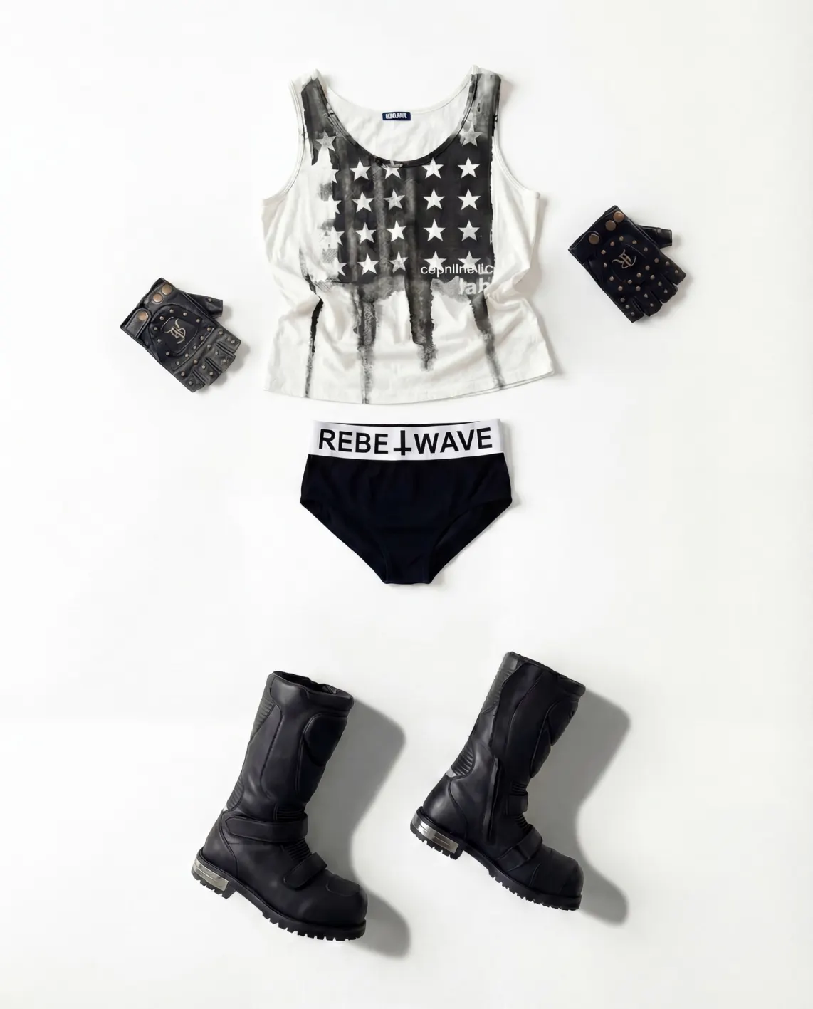 Glitch in the corporate matrix. Bondage straps binding the chaos together. PSYLOS1.COM to glitch out. Regen Zone/ Rebel Wave/ DETW #CyberPunk #StreetStyle #RegenZone #AvantGarde #FashionTikTok (3/5)