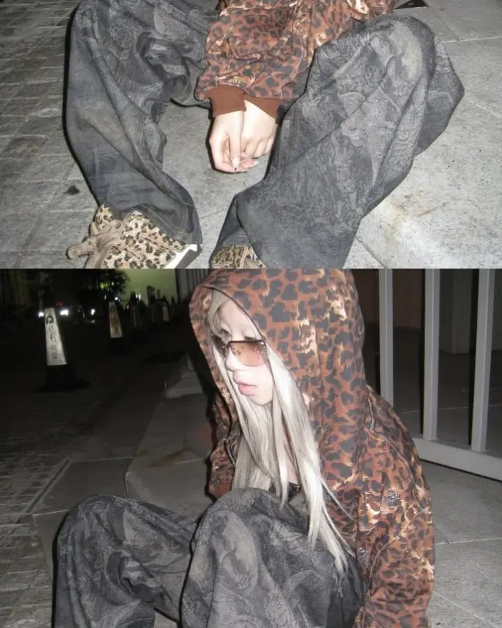 Rhinestones like fangs. Leopard print that doesn’t sneak — it announces. DND4DES turns a zip-up into nightlife armor. Own the wild shine at psylos1.com #DND4DES #psylos1 #leopardcore #rhinestoneenergy #streetavantgarde (6/7)