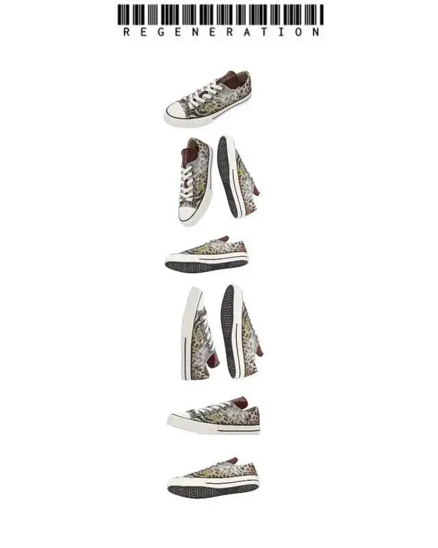 Normality is a glitch in the simulation. Break the algorithm with chrome-dipped armor. Secure your loadout at PSYLOS1.COM REGEN ZONE | Leopard Print Gradient Retro Canvas Shoes #CyberY2K #DarkWear #AvantGarde #Futurism #psylos1 (4/4)