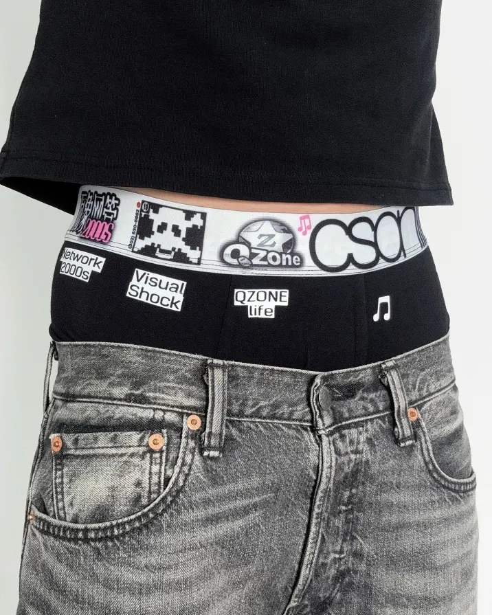 Digital decay. Shortcuts to nowhere. Hack the dress code. PSYLOS1 | Desktop Shortcut Boxers Shop now at psylos1.com #cybercore #y2kfashion #glitchmode #streetwear (4/7)
