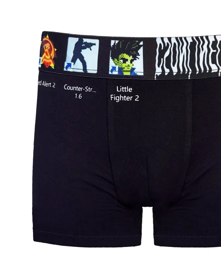 Digital decay. Shortcuts to nowhere. Hack the dress code. PSYLOS1 | Desktop Shortcut Boxers Shop now at psylos1.com #cybercore #y2kfashion #glitchmode #streetwear (6/7)