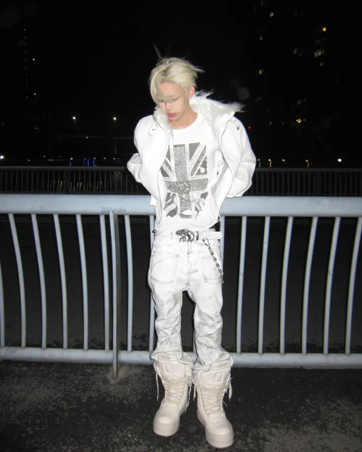 Soft armor. Hard stance. Built to stand out after dark. Shop at psylos1.com REBEL WAVE #RebelWave #psylos1 #streetavantgarde #darkstreetwear (7/7)