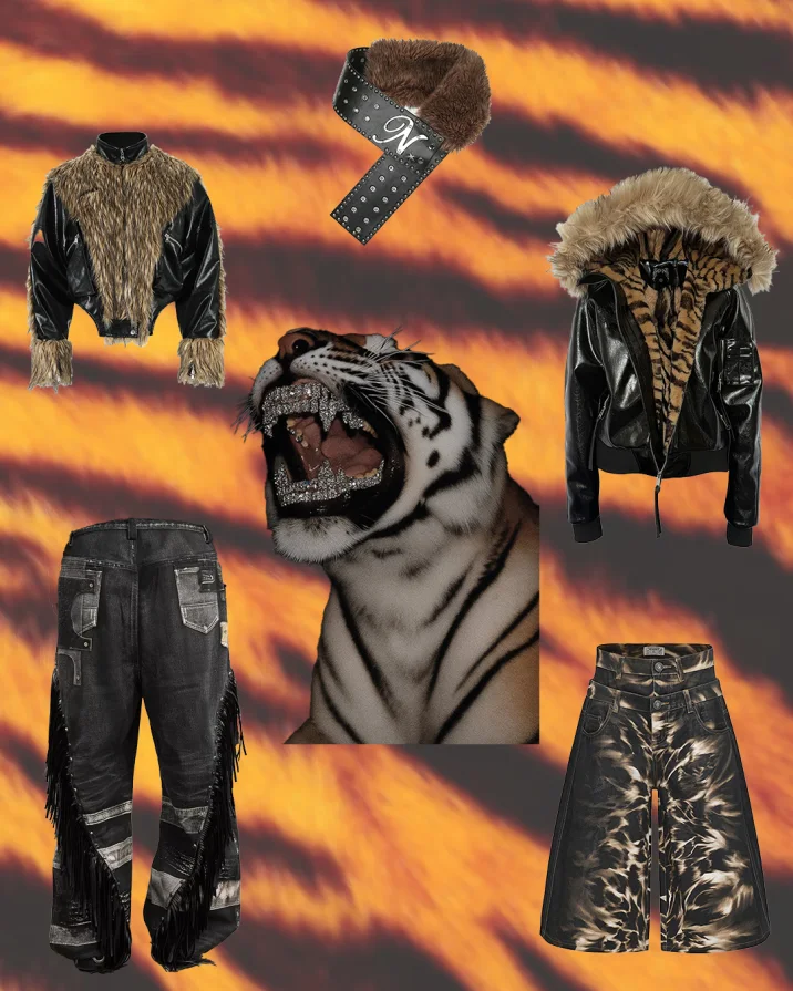 From Wild to Warrior โ Halloween Reimagined Leopard, tiger, serpent, zebra โ primal grace. Knight โ human armor, silent power. No mask, no act โ only transformation. ๐พ Own the second skin โ psylos1.com #psylos1 #halloweencore #animalinstincts #knightstyle #darkfashion #streetavantgarde (5/6)