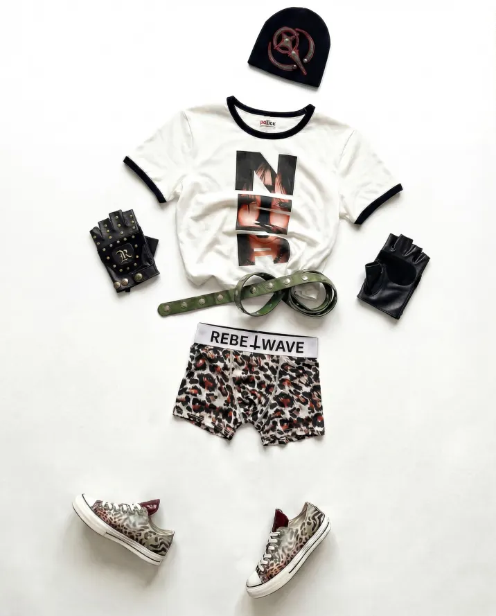 Glitch in the corporate matrix. Bondage straps binding the chaos together. PSYLOS1.COM to glitch out. Regen Zone/ Rebel Wave/ DETW #CyberPunk #StreetStyle #RegenZone #AvantGarde #FashionTikTok (5/5)